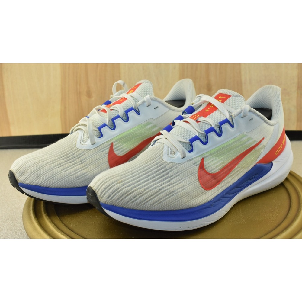 Nike Air Winflo 9 Men Shoes Size 8 White Blue Sport Running Sneakers DX3355-100